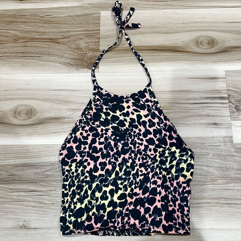Sunbleached Abbey Multicolored Halter Crop Top Women’s XS